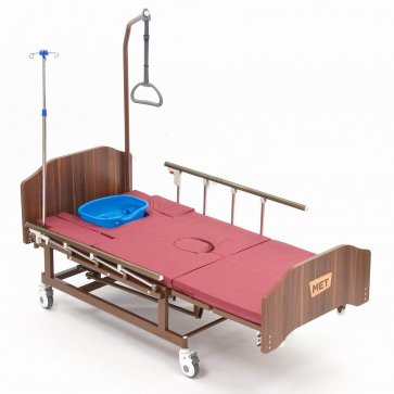 Мет remeks медицинская кровать для ухода за лежачими больными с переворотом туалетом и матрасом